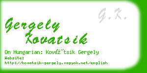 gergely kovatsik business card